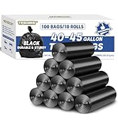 Large 40-45 Gallon Trash Bags Heavy Duty - 1.6 Mil 100 Count Strong Black Garbage Bags Unscented ...