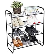 MAX Houser 4-Tier Metal Shoe Rack, Free Standing Shoe Storage Organizer, Wire Grid Shoe Tower for...