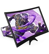 14" Curved Screen Magnifier for Cell Phone,3D HD Magnifying Projector Screen Enlarger for Movies,...