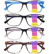 CLASAGA Progressive Multifocus Reading Glasses for Women, Pattern Print Blue Light Block Stylish ...