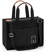 ZORFIN Canvas Tote Bag for Women with Zipper and Pockets Crossbody Work Laptop Book Bag for Trave...