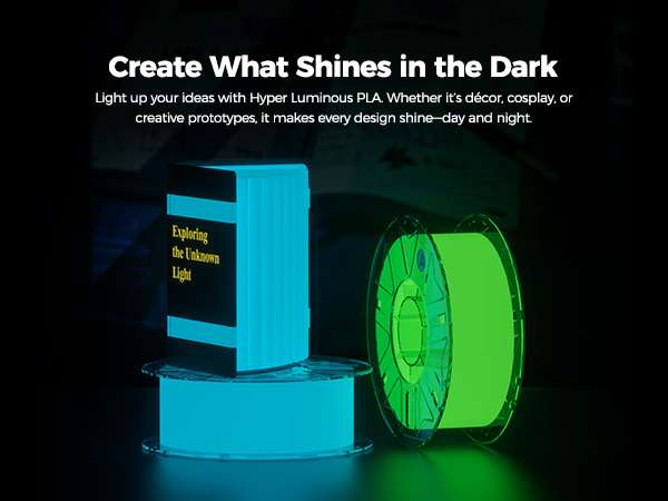 Hyper glow in the dark filament
