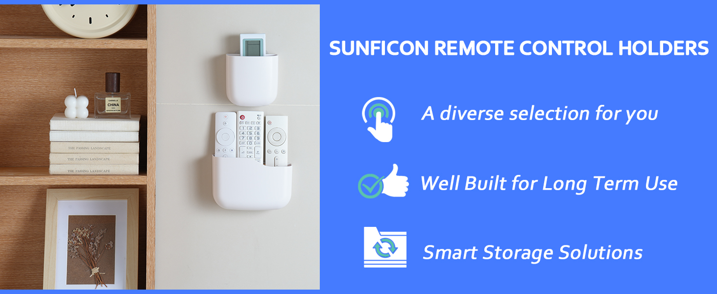 Remote Holder Wall Mount TV FAN Remote Control Holder Bedside Caddy Wall Organizer Phone Holder