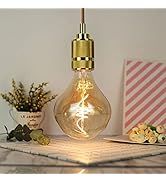 Edearkar 4W G125 Amber Light Bulb E26 Equivalent 40W, Warm White 2300K G125 LED Decorative Lighti...