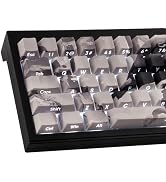 Tsungup PBT Side Printed Keycaps,135 Keys Dye Sub Shine Through Keycap Set,Gray White Inked Bird ...