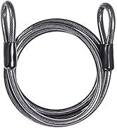 DELSWIN Security Steel Cable with Loops - 3/8 inch (10 mm) Thick (6' or 15') Heavy Duty Bike Lock...