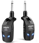 LEKATO Wireless Guitar Transmitter Receiver 2.4G Rechargeable Wireless Guitar System Audio Wirele...