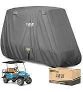 10L0L 2/4/4+2 Passenger Golf Cart Cover Upgrade Extended Roof, 600D Waterproof Snowproof Windproo...