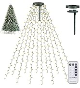 TW SHINE Christmas Tree Lights, 448 LED Christmas Waterfall Tree Topper Lights with 8 Lighting Mo...