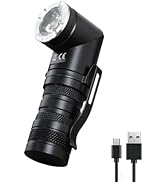 HAUTMEC 1400 Lumen Rechargeable Flashlights LED EDC Flashlight with 90 Degree Flashlight Swivel H...