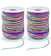 Zealor Stretchy Bracelet String 2 Rolls 1mm Elastic Cord Sturdy Elastic Beading Cord 200 Yards St...