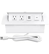 Pop Up Outlets with USB C Ports, Recessed Hidden Countertop Outlet Connectivity Box, Conference T...