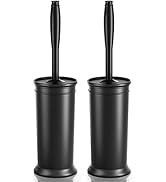 Toilet Brush and Holder 2 Pack, Toilet Bowl Brush with Extra Long Handle, Toilet Scrubber and Cov...