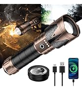 SKYFIRE Rechargeable Flashlights High Lumens with Ignition Lens,5000 Super Bright Tactical Flashl...