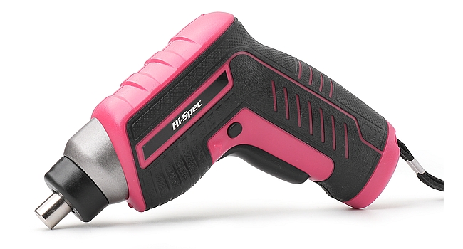 35 Piece Pink Home DIY Tool Kit with USB Rechargeable Electric Power Screwdriver