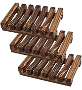 Soap Dish Holder, 3 Pcs Natural Wooden Soap Saver, Soap Case for Shower, Self Draining Soap Tray ...