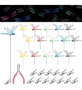 Jongdari 15PCS Luminous Dragonfly Hat Clip Realistic Fake Dragonflies Clip-On Garden Outdoor Deco...
