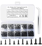 wugongshan 1000 Pcs Small Phillips Pan Head Screws Assortment Kit, Micro Tiny Electronic Self-Tap...