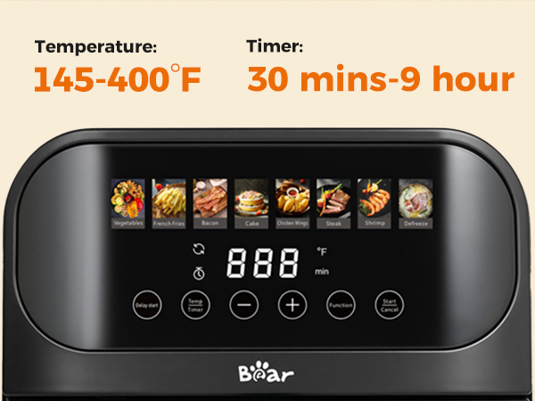 bear air fryer Timer Temp Adjustable