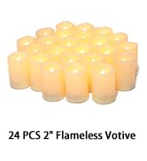CANDLE IDEA Flameless LED Votive Candles 24 Pack, 1.5" x 2", Battery Operated Flickering Electric...