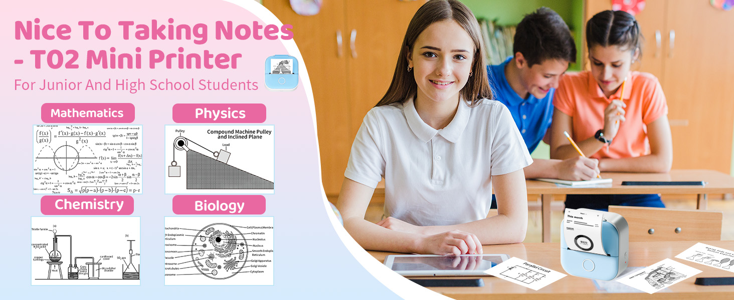 T02 Mini Sticker Printer - Wireless Sticker Maker Machine