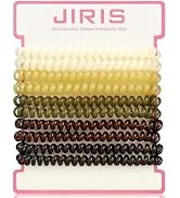 JIRIS Spiral Hair Ties, 10-Pack Small Phone Cord Hair Bands, No-Damage Elastic Coil Ponytail Hold...