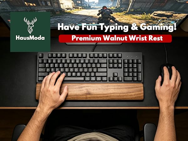Hausmoda walnut wood wrist rest
