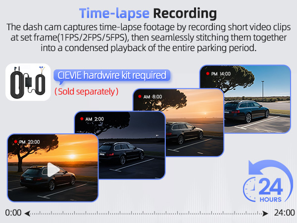 Text reads 'Time-lapse Recording'. Multiple camera shots showing setup and operation of time-lapse photography equipment, with camera settings and interface displays visible.