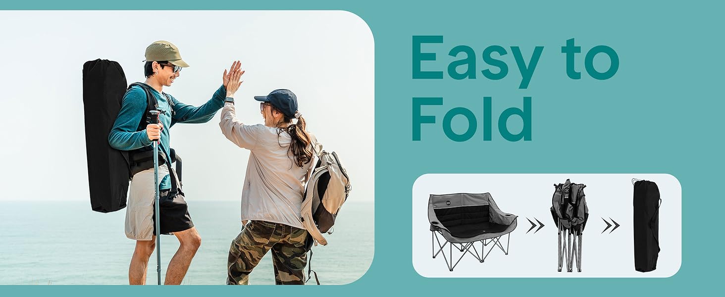 Double camping chair folding camping chair loveseat camping chair camping loveseat camping loveseat