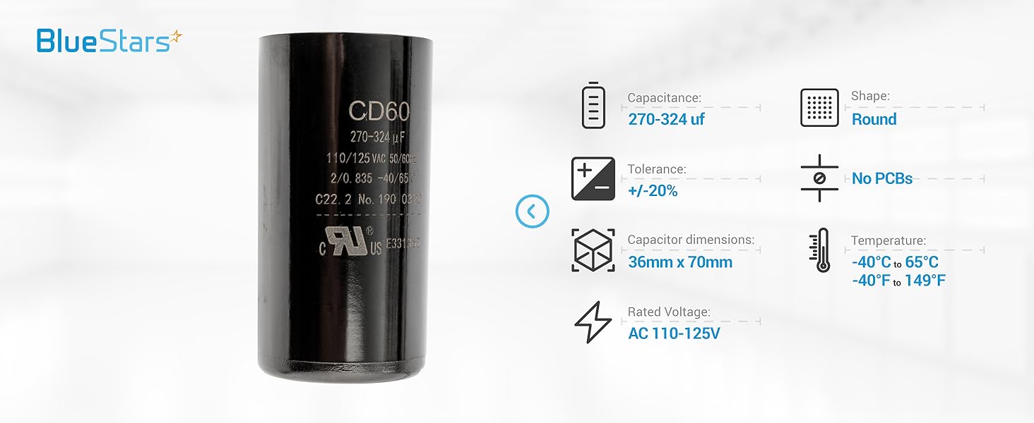 270-324 uf 110-125VAC