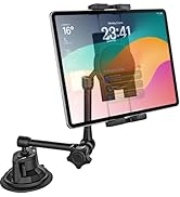 GDZN Dashboard Tablet Mount for Truck, [Flexible Metal Arm] Heavy Duty Suction Cup Car Tablet Hol...
