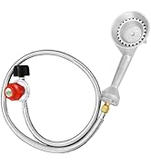Llamaviva High Pressure Cast Iron Round Burner Head - 0-20 PSI Adjustable Regulator, 4.1ft Hose &amp;...
