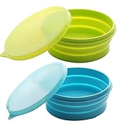 ME.FAN Silicone Collapsible Bowls - Silicone Folding Travel Bowl with Lids - Expandable Food Stor...