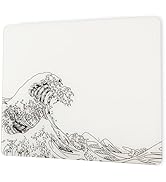 Glass Gaming Mouse Pad, White Kanagawa Hard Mousepads for Gaming,Professional Large Mouse Mat 410...