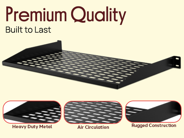 19-Inch 1U Server Rack Shelf - Vented Shelves For Good Air Circulation, Cantilever Mount, 