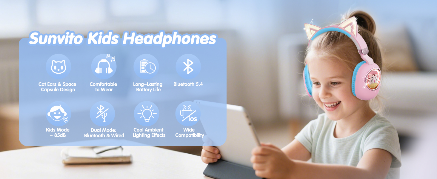 cat headphones for kids