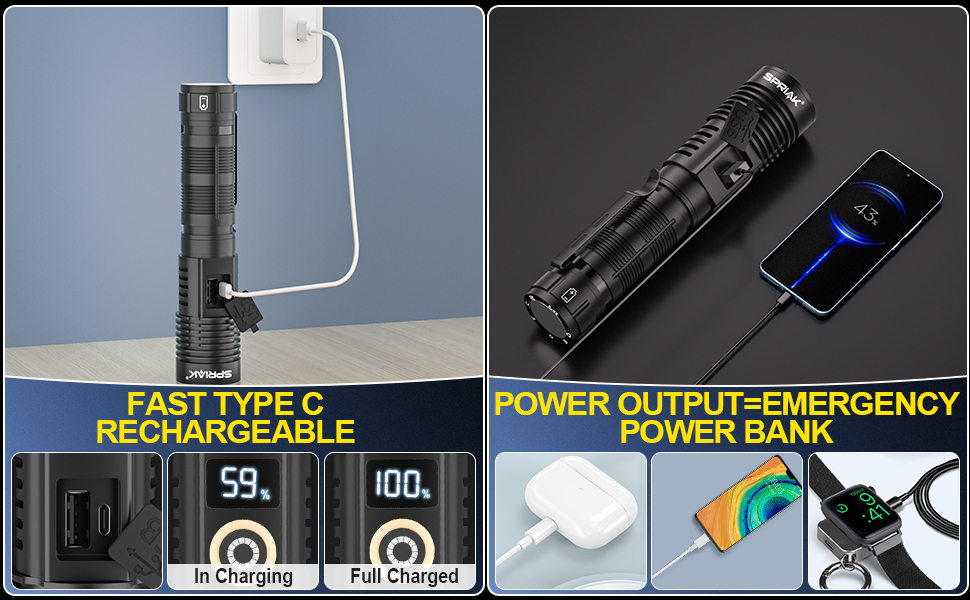 Type-C Fast Charging, Power Bank Function