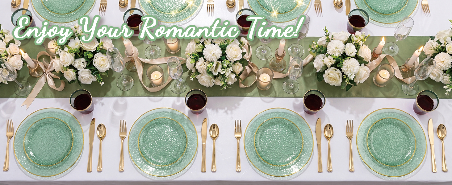 green plate set