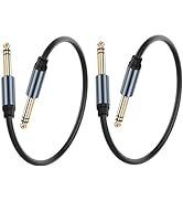 JSADZKJ 1/4 inch TRS Stereo Cable 6.35mm Male to 6.35mm Male TRS Stereo Audio Cable 0.98FT 1/4" I...