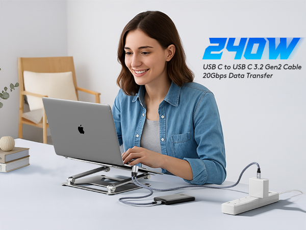 type-c to type-c fast charging cord 240w pd power delivery charge