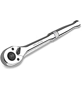 DURATECH 3/8-Inch Drive Ratchet, 90-Tooth Quick-release Ratchet Wrench, Reversible, Chrome Alloy ...