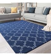 Chicrug Shag Geometric Modern Area Rug for Bedroom, 4x6 Feet Memory Foam Indoor Carpet, Fluffy Ru...