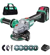 DCA Brushless Angle Grinder 20V 4-1/2 inch, Cordless 4.0Ah Battery &amp; 2A Fast Charger, 8500RPM, Po...