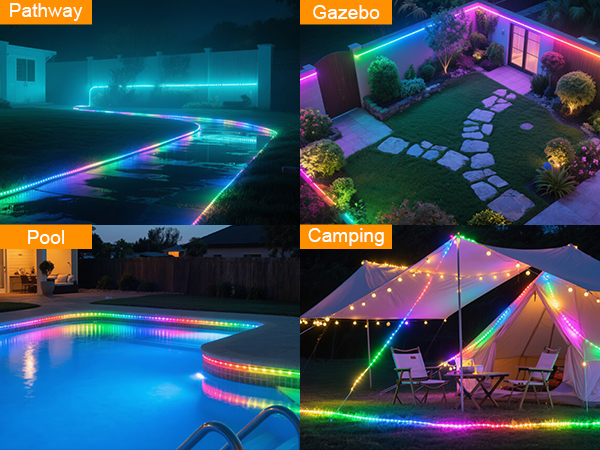 solar strip lights outdoor waterproof