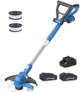 LUXTER 20V Cordless 12 Inch String Trimmer with 2 x 2.0Ah Battery and Fast Charger Grass Cutter w...