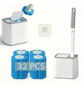 Disposable Toilet Brush for Bathroom Cleaning, Deep Cleaning Toilet Bowl Cleaner with Replaceable...