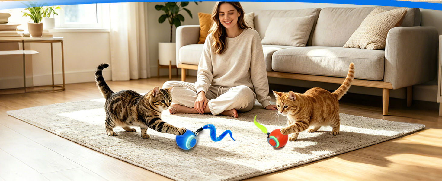 interactive automatic cat toy ball