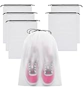 Vorspack Shoe Bags for Travel - 6 Pcs Transparent Drawstring Backpack Travel Shoe Bag Clear Draws...