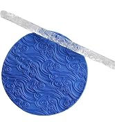 Clear Rolling Pin with Sea Wave Embossing Pattern, Cake Decorating Tool, Pin Baking Tools and Acc...