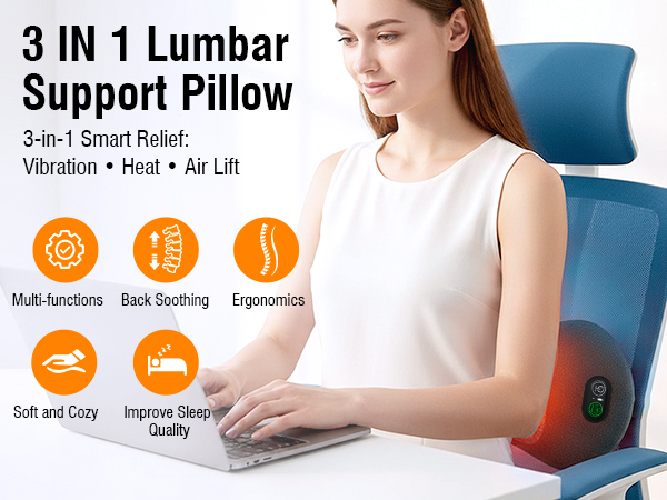 heated back massager for back soothing back messages for back soothing inflatable lumbar pillow